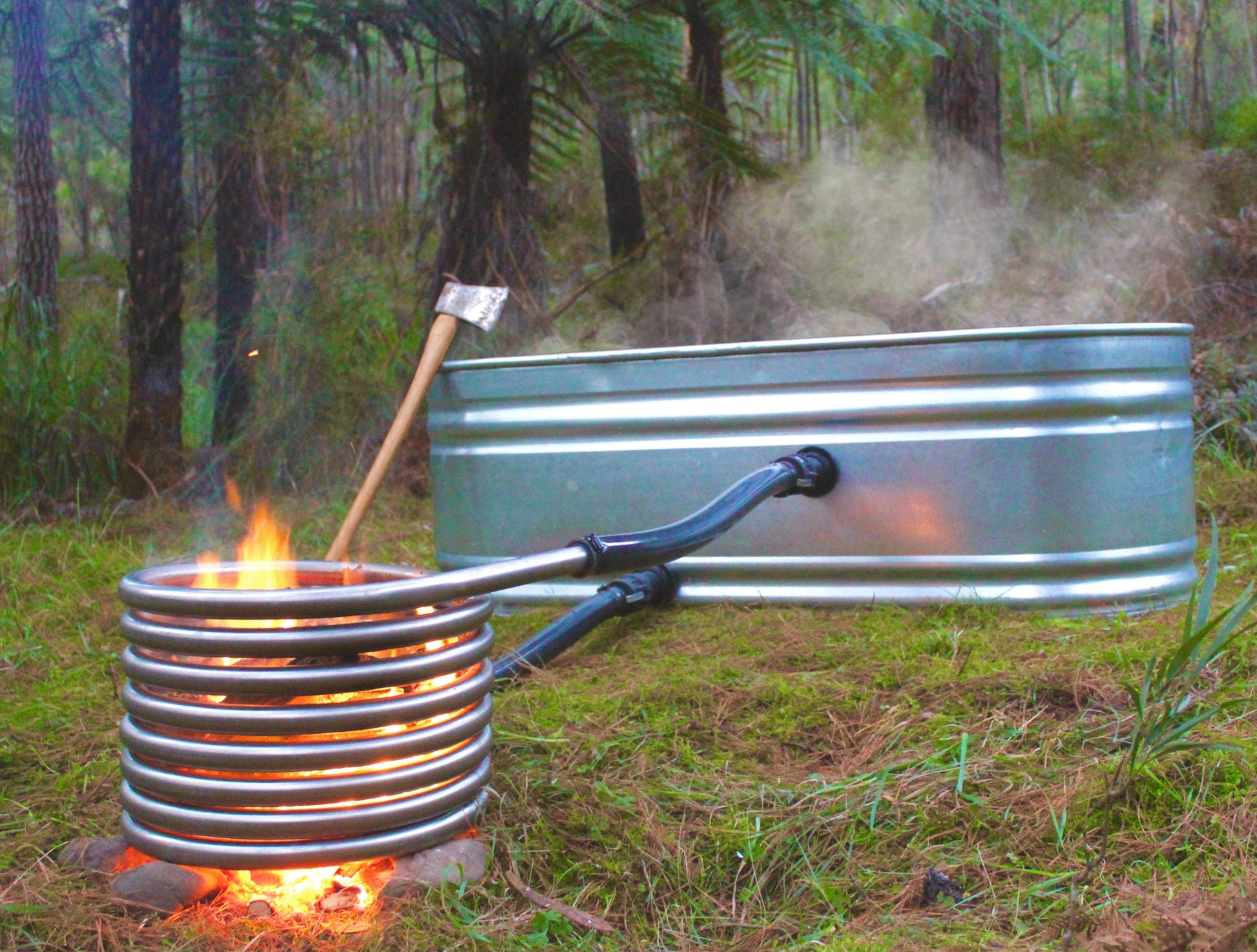 Stock tank hot tub