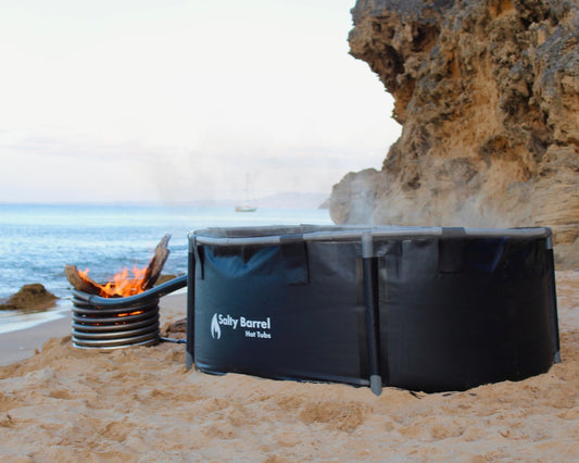 Portable wood fired hot tub